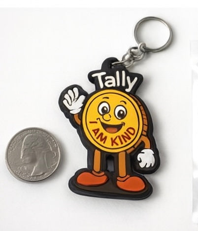 Tally™ “I Am Kind” Soft PVC Keychain – Durable, Kid-Friendly Backpack Charm